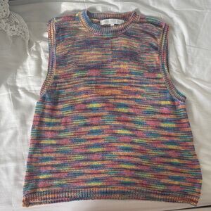 Multicolor Sleeveless Knit Top